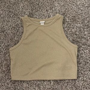Gold sparkly cropped tank top